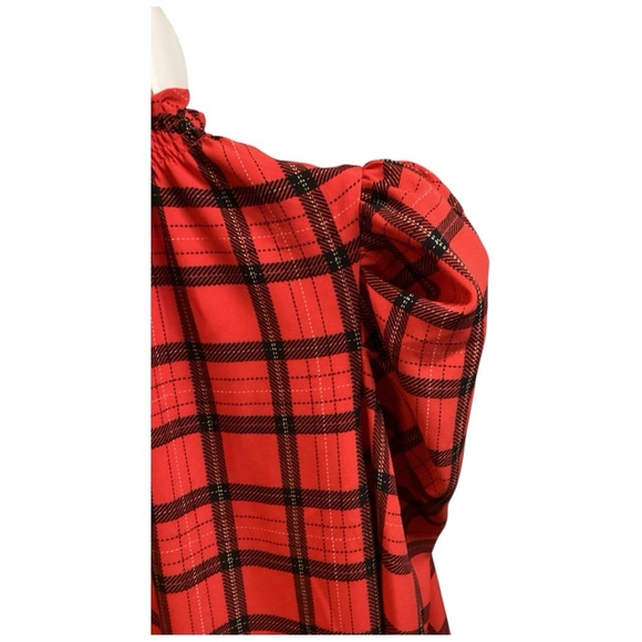 Sugarlips Red and Black Plaid Top, Stretch Plus Size Tops Sizes 1X 2X 3X. - Picture 6 of 13